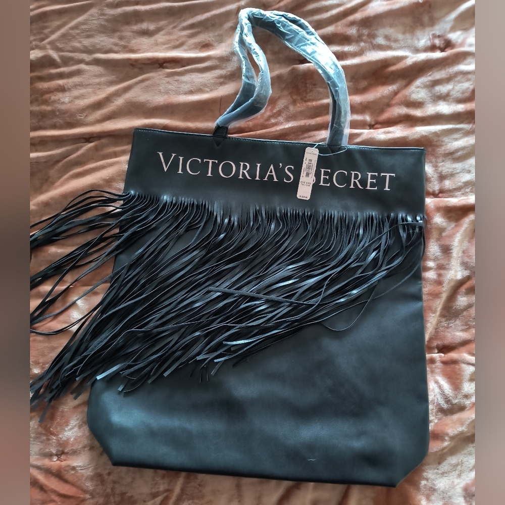 Victoria's  Secret Faux Leather Tote with Fringe NWT Limited edition 2018